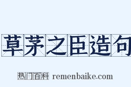 草茅之臣造句是什么意思的图片